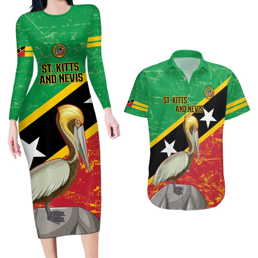 Custom Saint Kitts and Nevis Football Couples Matching Long Sleeve Bodycon Dress and Hawaiian Shirt 2025 Go Sugar Boyz