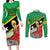 Custom Saint Kitts and Nevis Football Couples Matching Long Sleeve Bodycon Dress and Long Sleeve Button Shirt 2025 Go Sugar Boyz