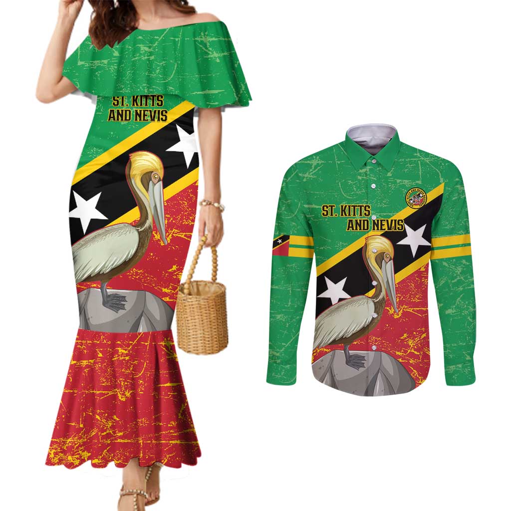 Custom Saint Kitts and Nevis Football Couples Matching Mermaid Dress and Long Sleeve Button Shirt 2025 Go Sugar Boyz