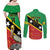 Custom Saint Kitts and Nevis Football Couples Matching Off Shoulder Maxi Dress and Long Sleeve Button Shirt 2025 Go Sugar Boyz