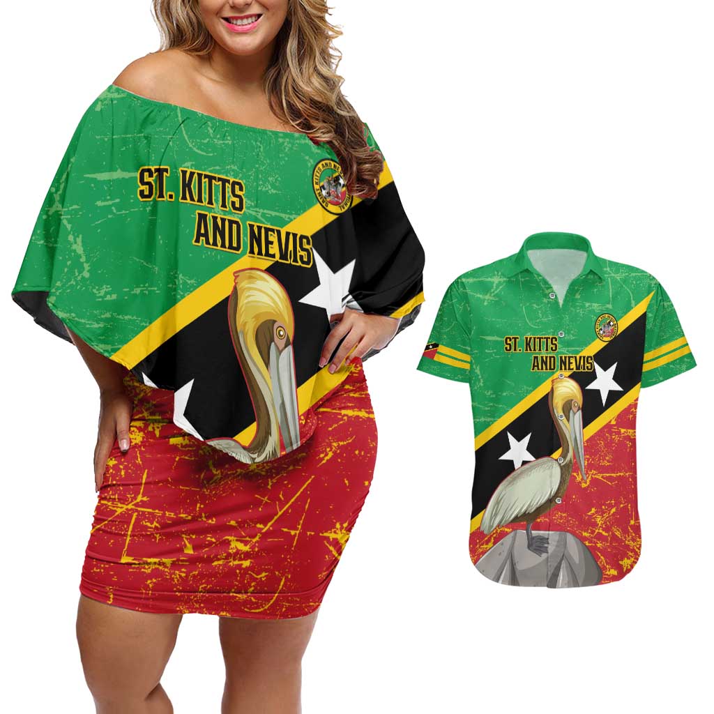 Custom Saint Kitts and Nevis Football Couples Matching Off Shoulder Short Dress and Hawaiian Shirt 2025 Go Sugar Boyz