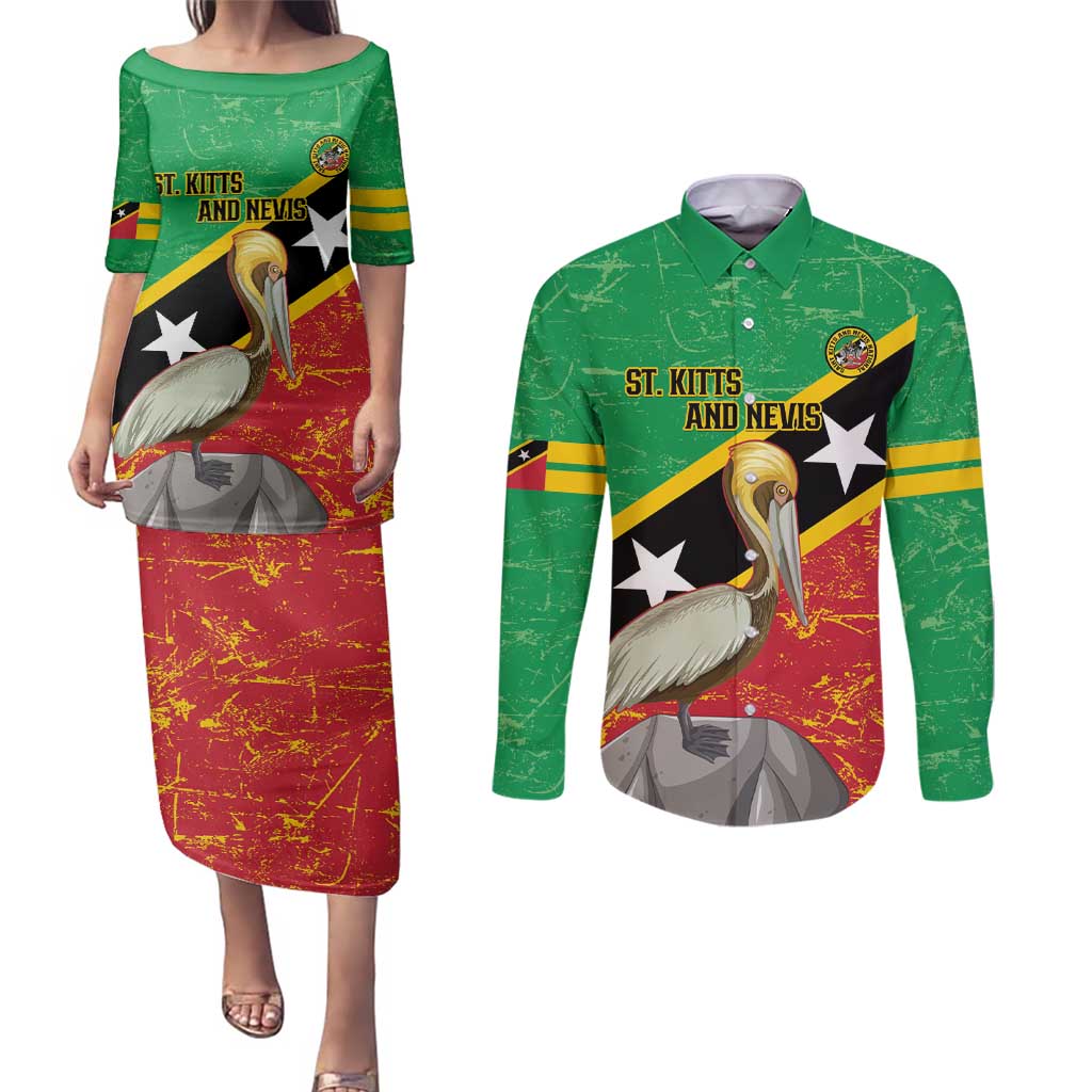 Custom Saint Kitts and Nevis Football Couples Matching Puletasi and Long Sleeve Button Shirt 2025 Go Sugar Boyz