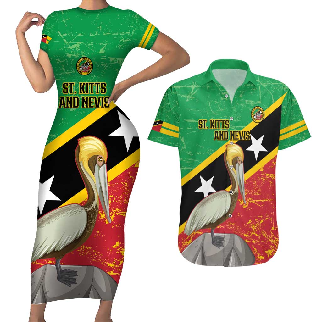 Custom Saint Kitts and Nevis Football Couples Matching Short Sleeve Bodycon Dress and Hawaiian Shirt 2025 Go Sugar Boyz