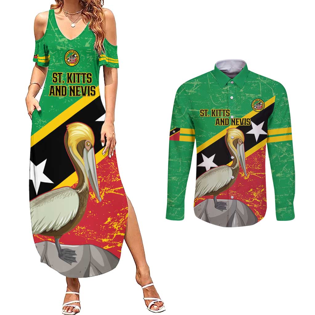 Custom Saint Kitts and Nevis Football Couples Matching Summer Maxi Dress and Long Sleeve Button Shirt 2025 Go Sugar Boyz