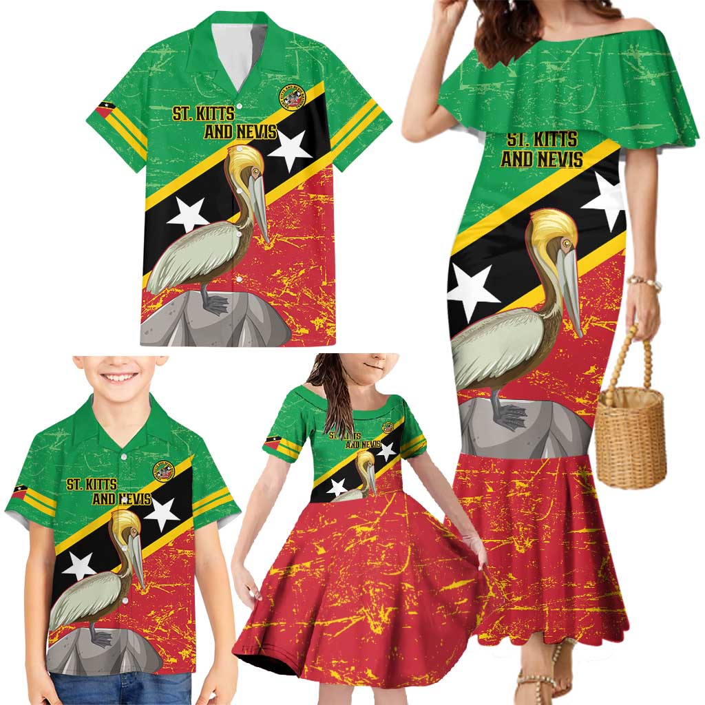 Custom Saint Kitts and Nevis Football Family Matching Mermaid Dress and Hawaiian Shirt 2025 Go Sugar Boyz