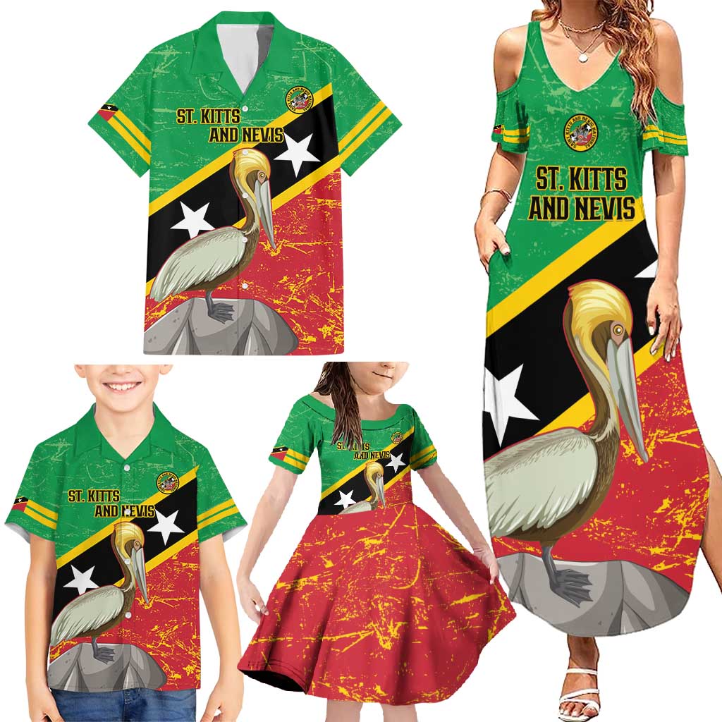 Custom Saint Kitts and Nevis Football Family Matching Summer Maxi Dress and Hawaiian Shirt 2025 Go Sugar Boyz