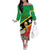 Custom Saint Kitts and Nevis Football Off The Shoulder Long Sleeve Dress 2025 Go Sugar Boyz