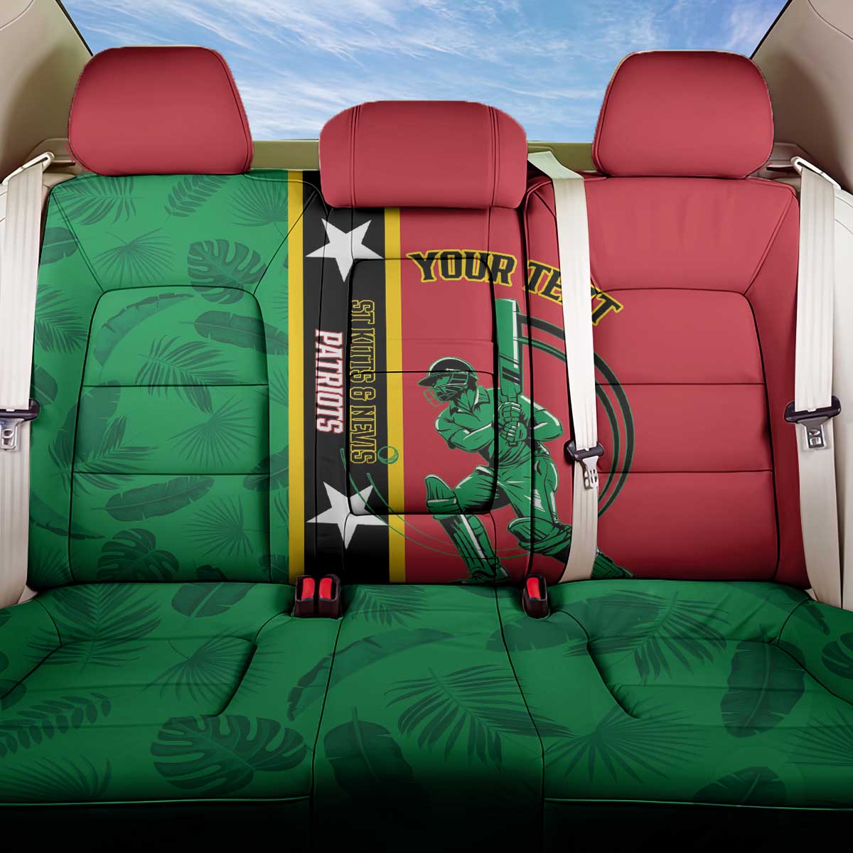 Custom Saint Kitts and Nevis Cricket Back Car Seat Cover Go Champions Patriots