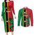 Custom Saint Kitts and Nevis Cricket Couples Matching Long Sleeve Bodycon Dress and Long Sleeve Button Shirt Go Champions Patriots