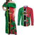 Custom Saint Kitts and Nevis Cricket Couples Matching Off Shoulder Maxi Dress and Long Sleeve Button Shirt Go Champions Patriots