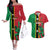 Custom Saint Kitts and Nevis Cricket Couples Matching Off The Shoulder Long Sleeve Dress and Hawaiian Shirt Go Champions Patriots