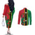 Custom Saint Kitts and Nevis Cricket Couples Matching Off The Shoulder Long Sleeve Dress and Long Sleeve Button Shirt Go Champions Patriots