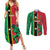 Custom Saint Kitts and Nevis Cricket Couples Matching Summer Maxi Dress and Long Sleeve Button Shirt Go Champions Patriots