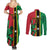 Custom Saint Kitts and Nevis Cricket Couples Matching Summer Maxi Dress and Long Sleeve Button Shirt Go Champions Patriots