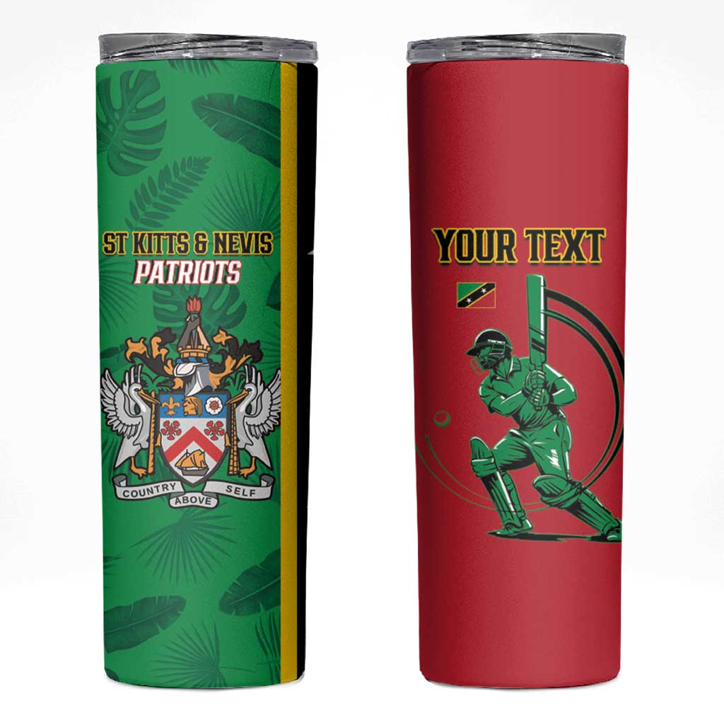 Custom Saint Kitts and Nevis Cricket Skinny Tumbler Go Champions Patriots