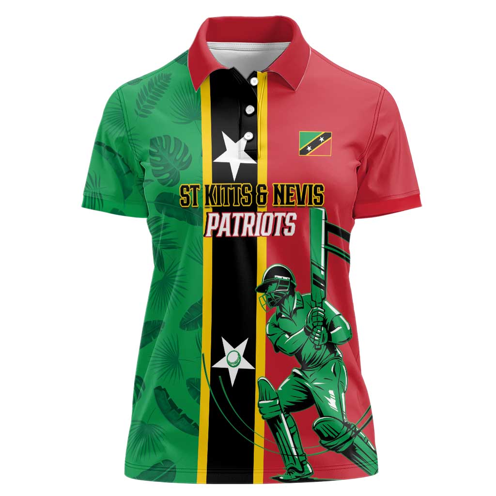 Custom Saint Kitts and Nevis Cricket Women Polo Shirt Go Champions Patriots