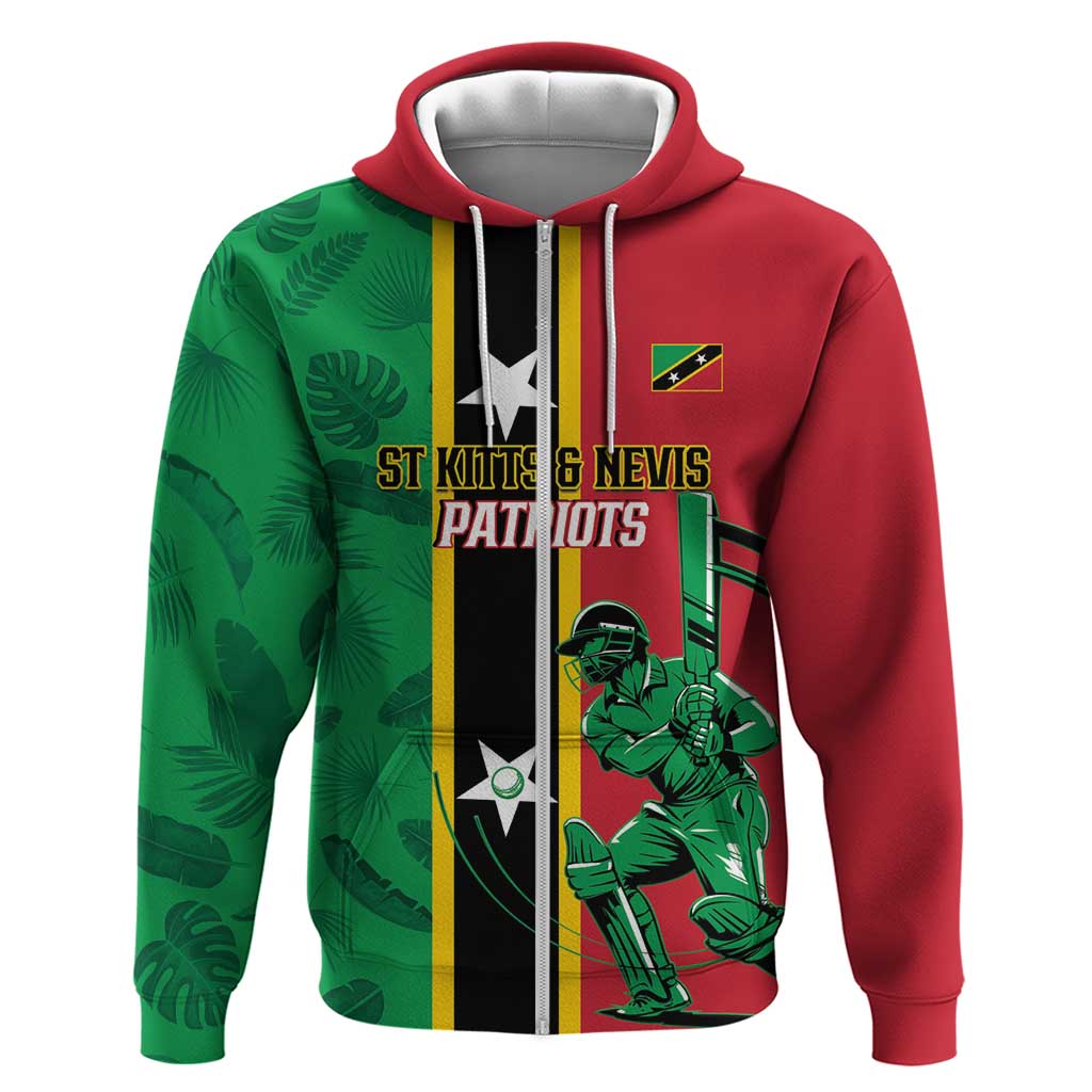 Custom Saint Kitts and Nevis Cricket Zip Hoodie Go Champions Patriots