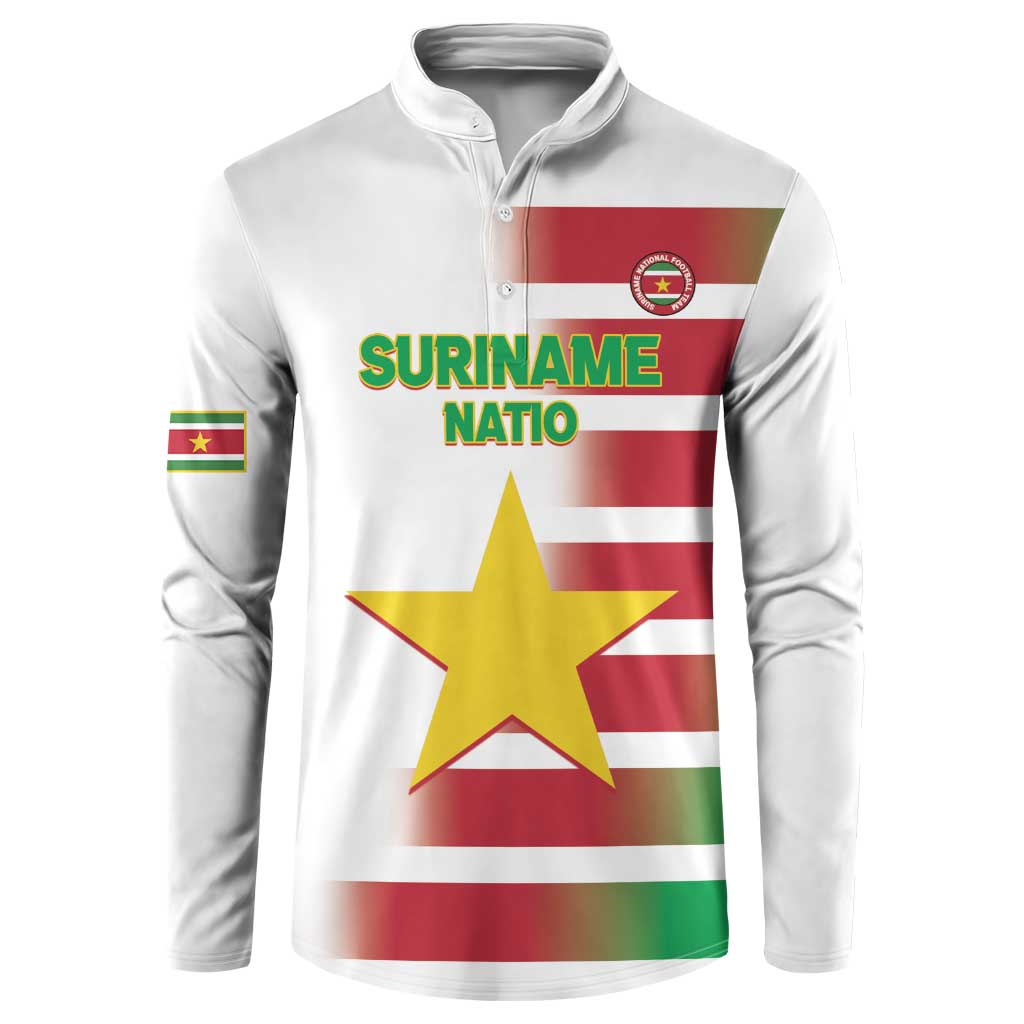 Custom Suriname Football Button Sweatshirt 2025 Go Natio White Color