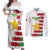 Custom Suriname Football Couples Matching Off Shoulder Maxi Dress and Long Sleeve Button Shirt 2025 Go Natio White Color