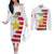 Custom Suriname Football Couples Matching Off The Shoulder Long Sleeve Dress and Long Sleeve Button Shirt 2025 Go Natio White Color