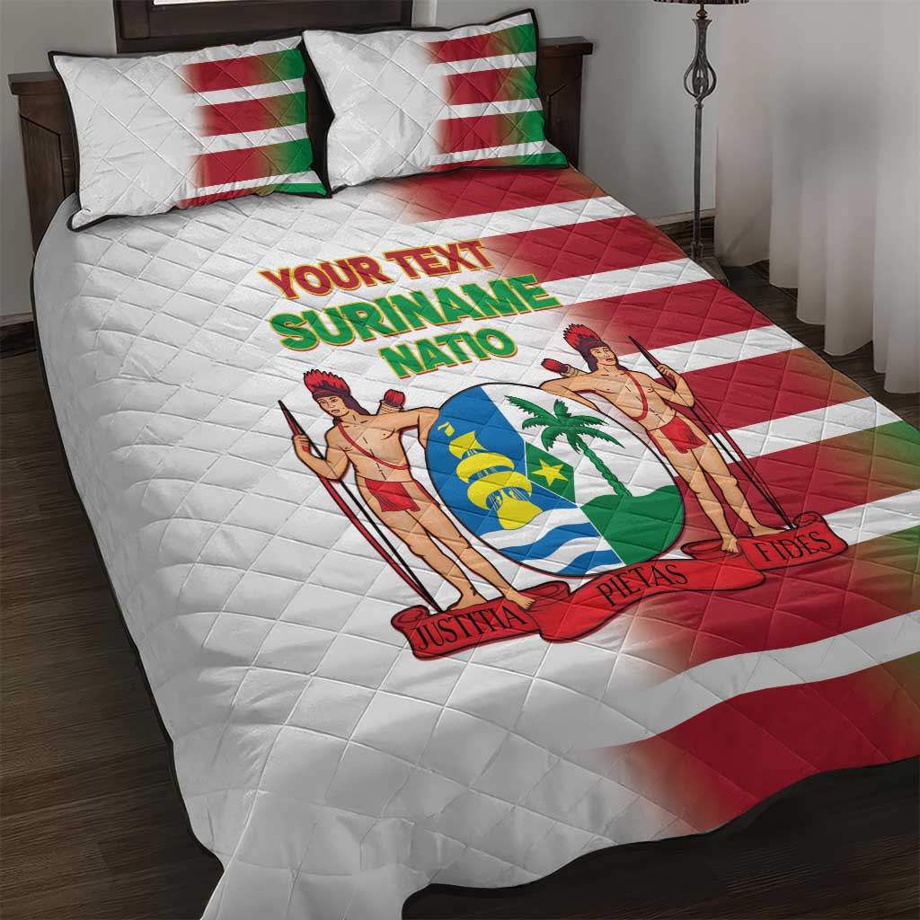 Custom Suriname Football Quilt Bed Set 2025 Go Natio White Color