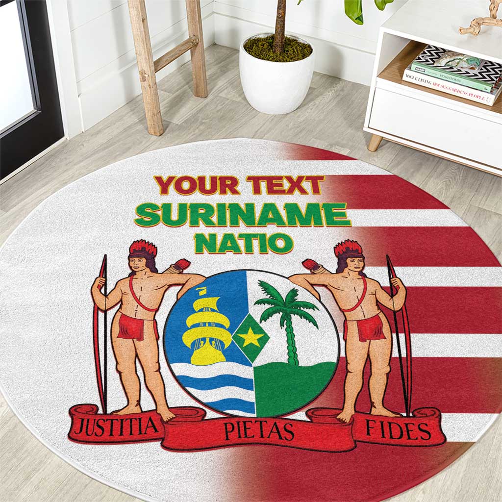 Custom Suriname Football Round Carpet 2025 Go Natio White Color