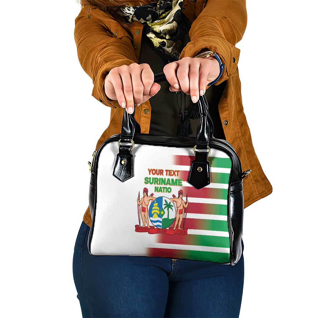 Custom Suriname Football Shoulder Handbag 2025 Go Natio White Color