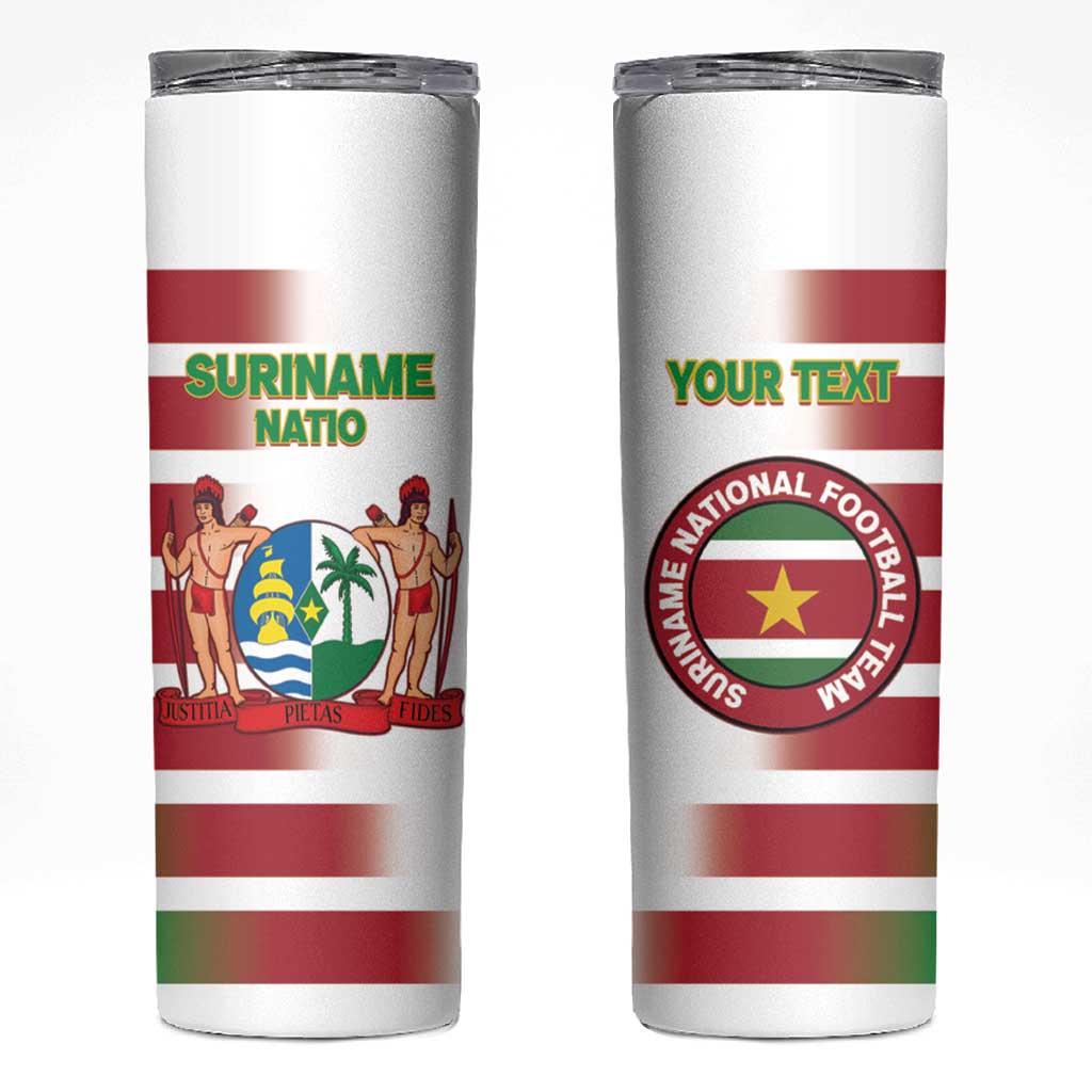 Custom Suriname Football Skinny Tumbler 2025 Go Natio White Color