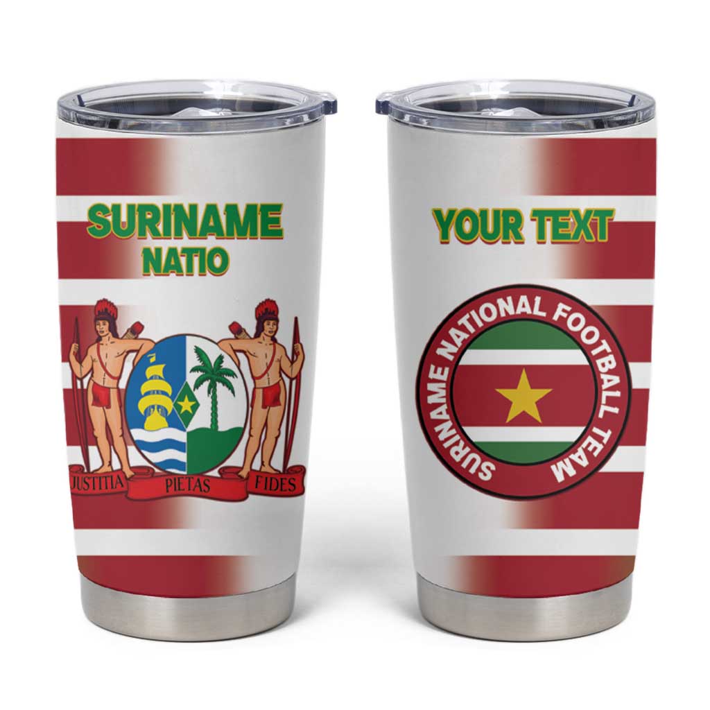 Custom Suriname Football Tumbler Cup 2025 Go Natio White Color