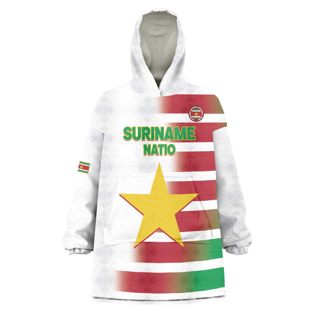 Custom Suriname Football Wearable Blanket Hoodie 2025 Go Natio White Color