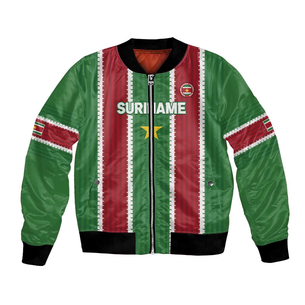 Custom Suriname Football Bomber Jacket 2025 Go Natio Flag Color