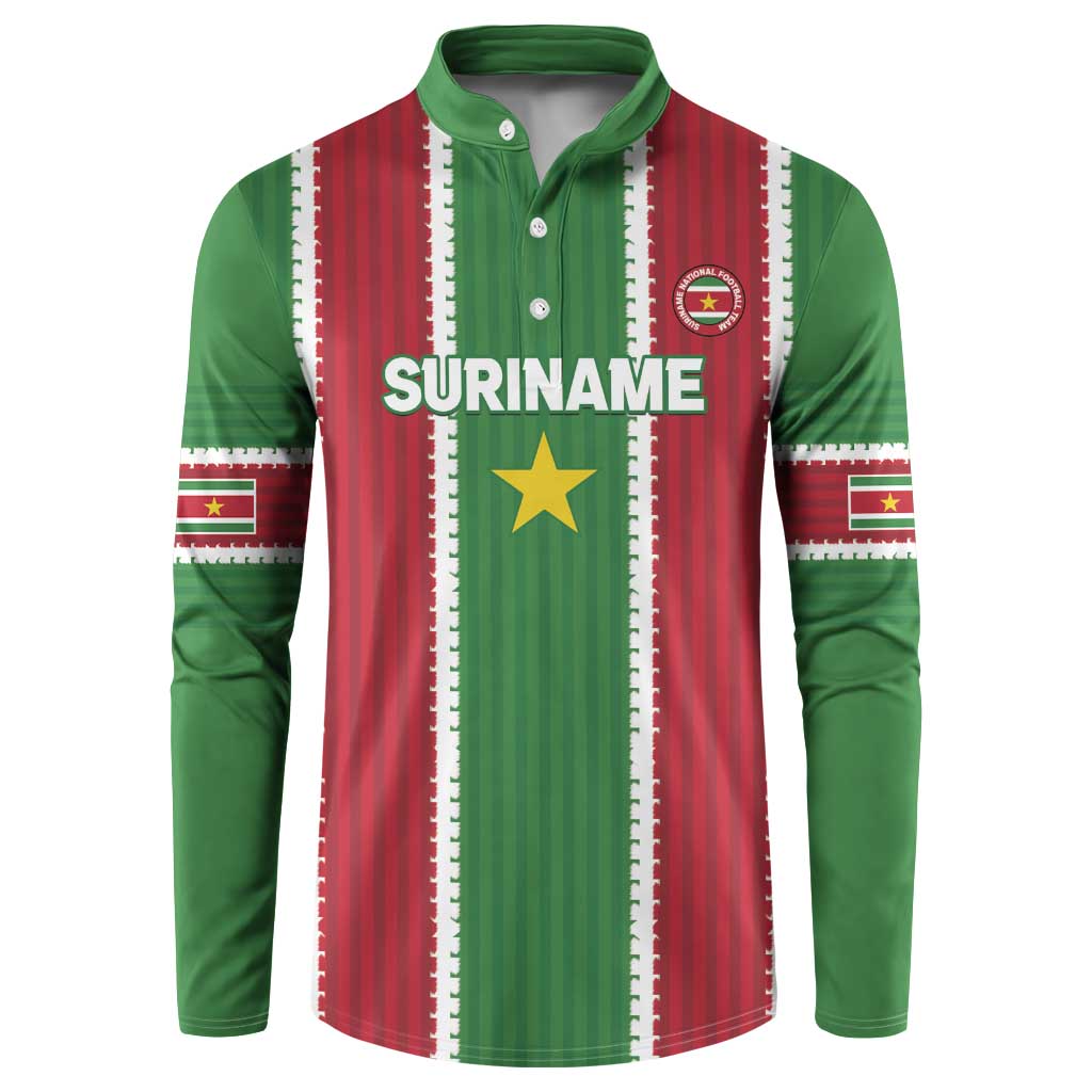 Custom Suriname Football Button Sweatshirt 2025 Go Natio Flag Color