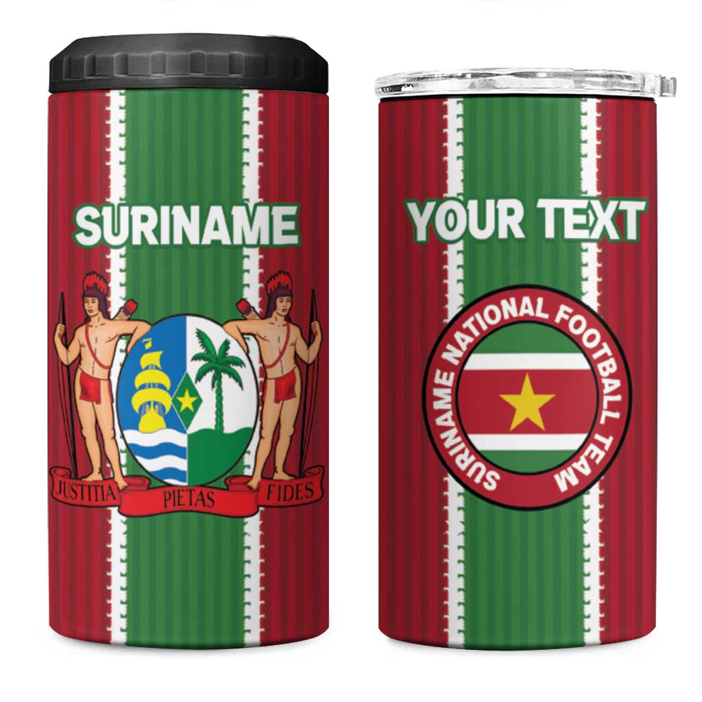 Custom Suriname Football 4 in 1 Can Cooler Tumbler 2025 Go Natio Flag Color