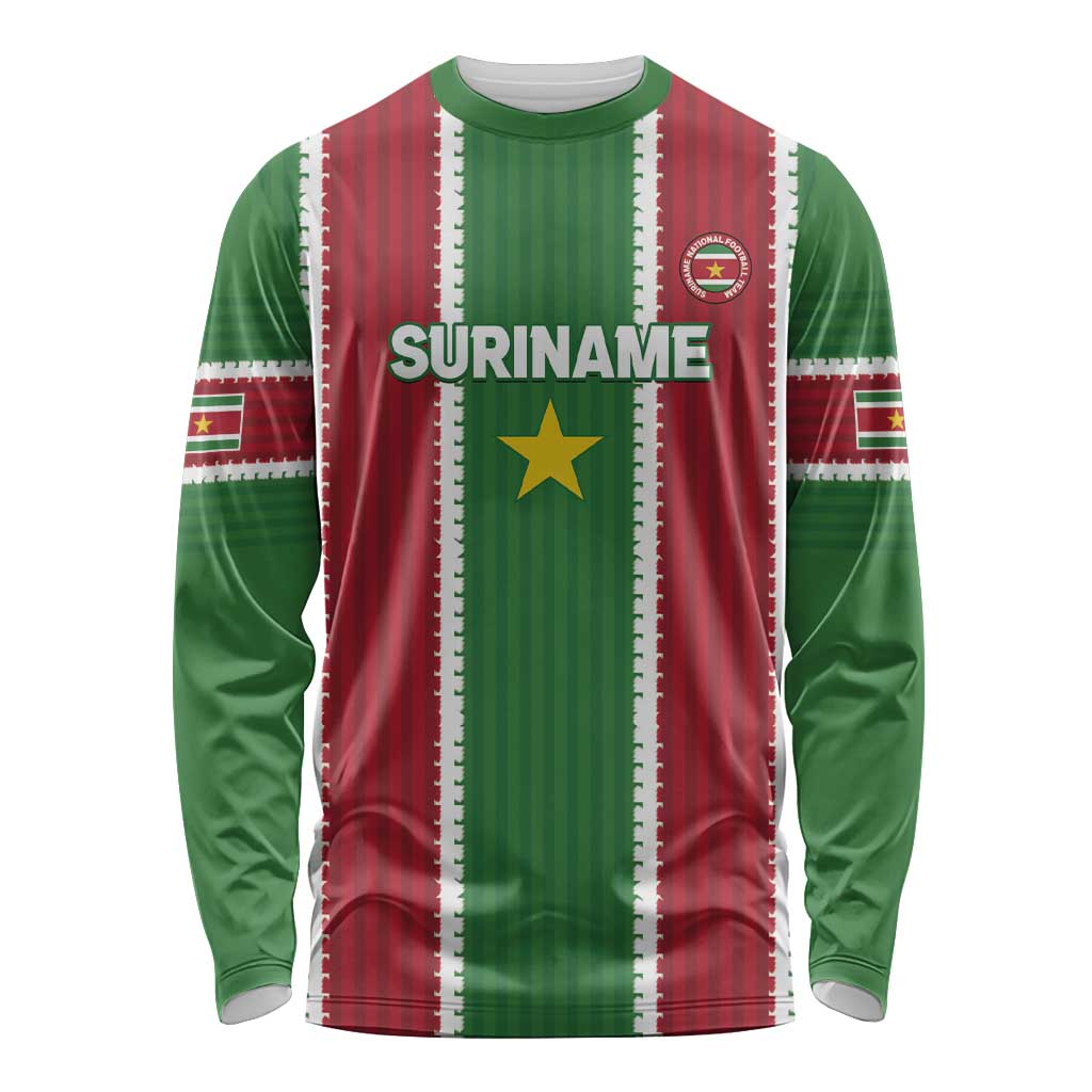 Custom Suriname Football Long Sleeve Shirt 2025 Go Natio Flag Color