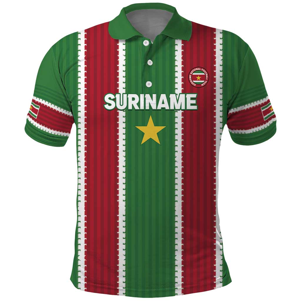 Custom Suriname Football Polo Shirt 2025 Go Natio Flag Color