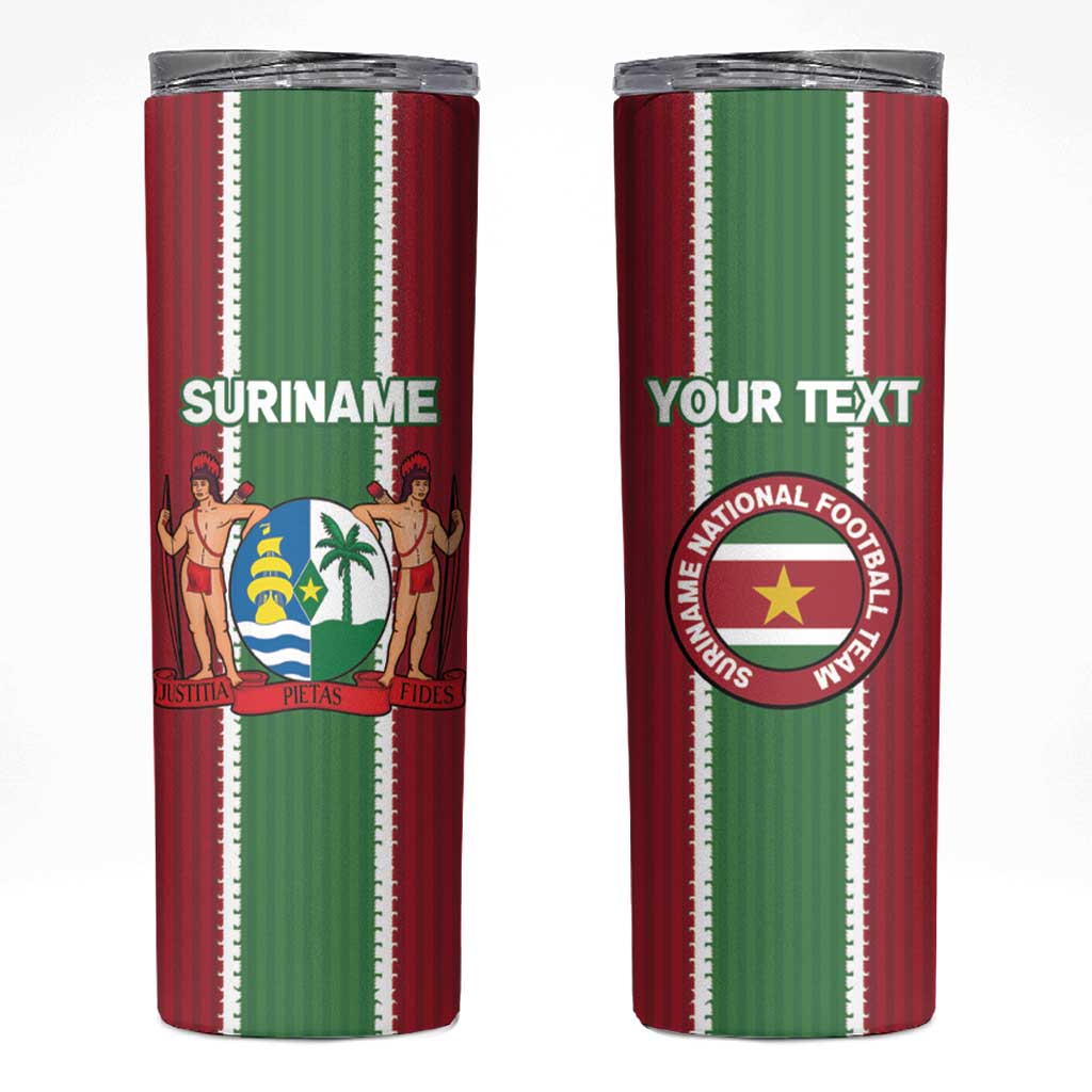 Custom Suriname Football Skinny Tumbler 2025 Go Natio Flag Color