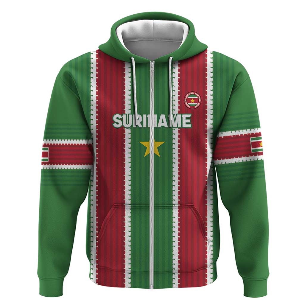 Custom Suriname Football Zip Hoodie 2025 Go Natio Flag Color