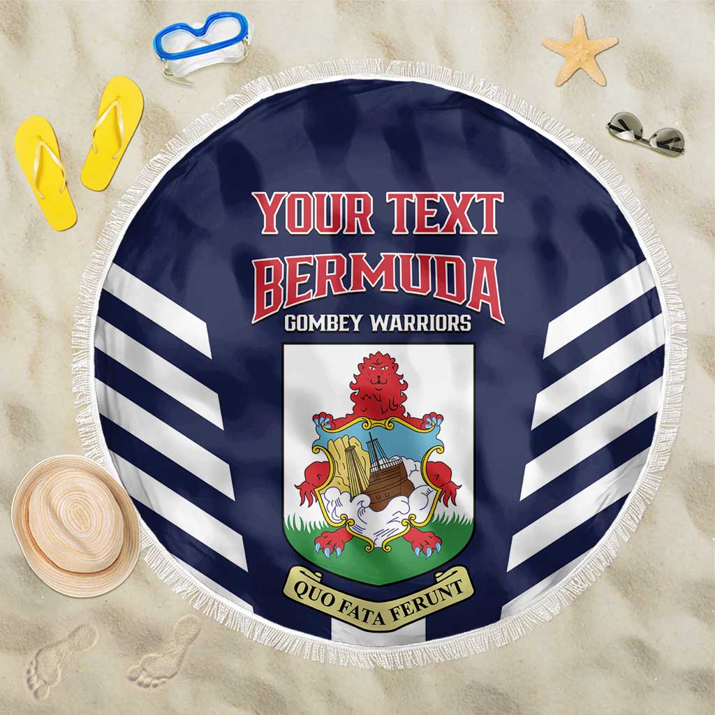 Custom Bermuda Football Beach Blanket 2025 Go Gombey Warriors - Blue