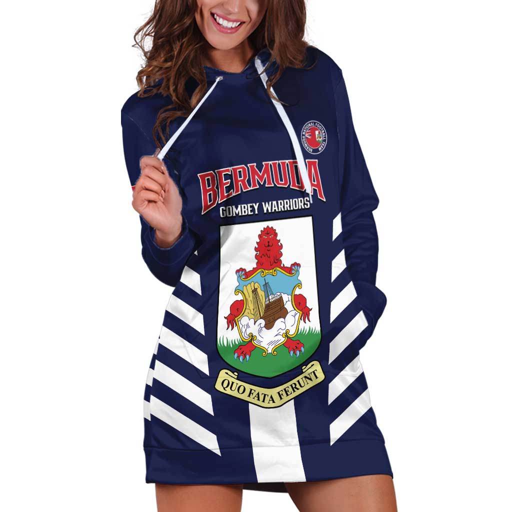 Custom Bermuda Football Hoodie Dress 2025 Go Gombey Warriors - Blue