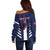 Custom Bermuda Football Off Shoulder Sweater 2025 Go Gombey Warriors - Blue