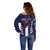 Custom Bermuda Football Off Shoulder Sweater 2025 Go Gombey Warriors - Blue