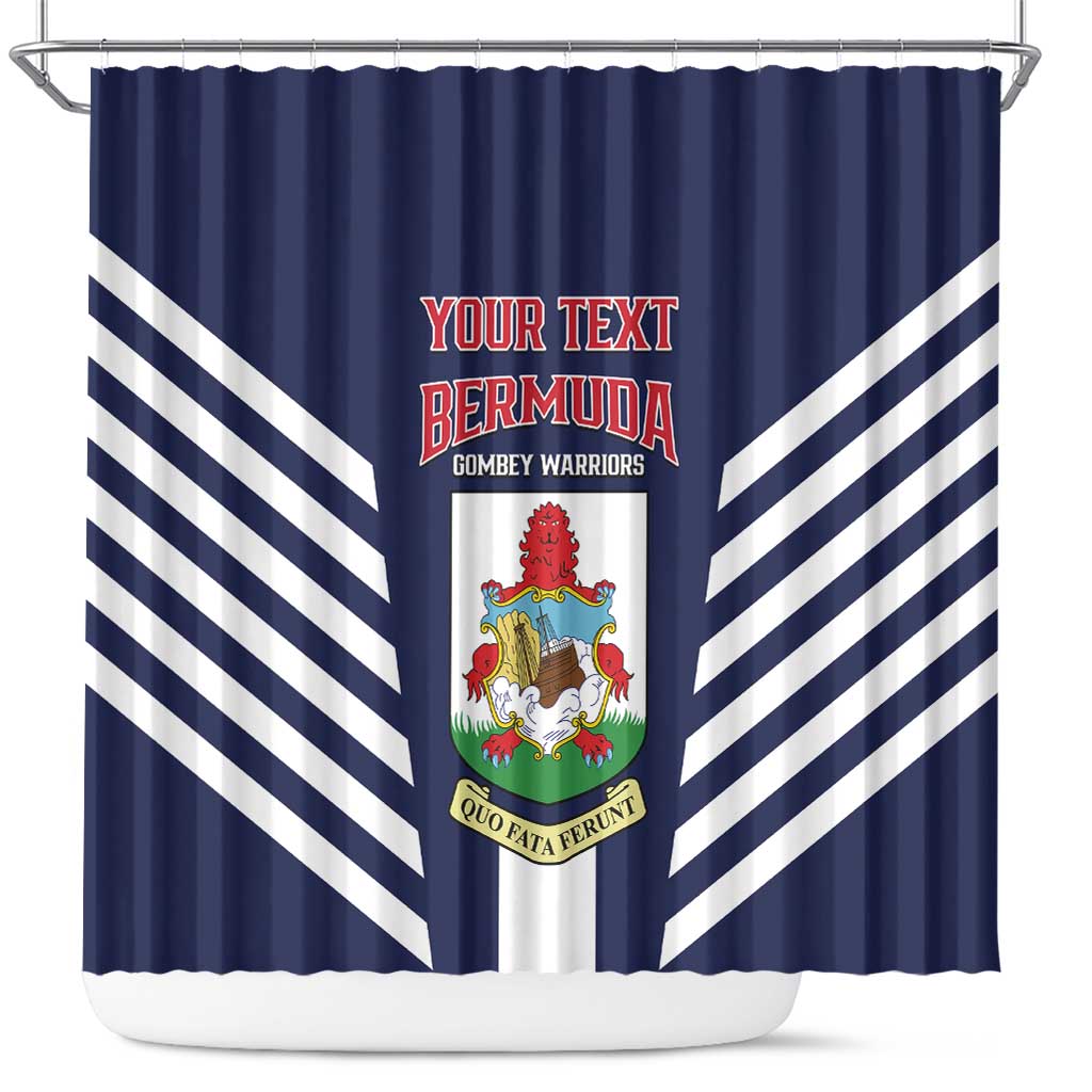 Custom Bermuda Football Shower Curtain 2025 Go Gombey Warriors - Blue