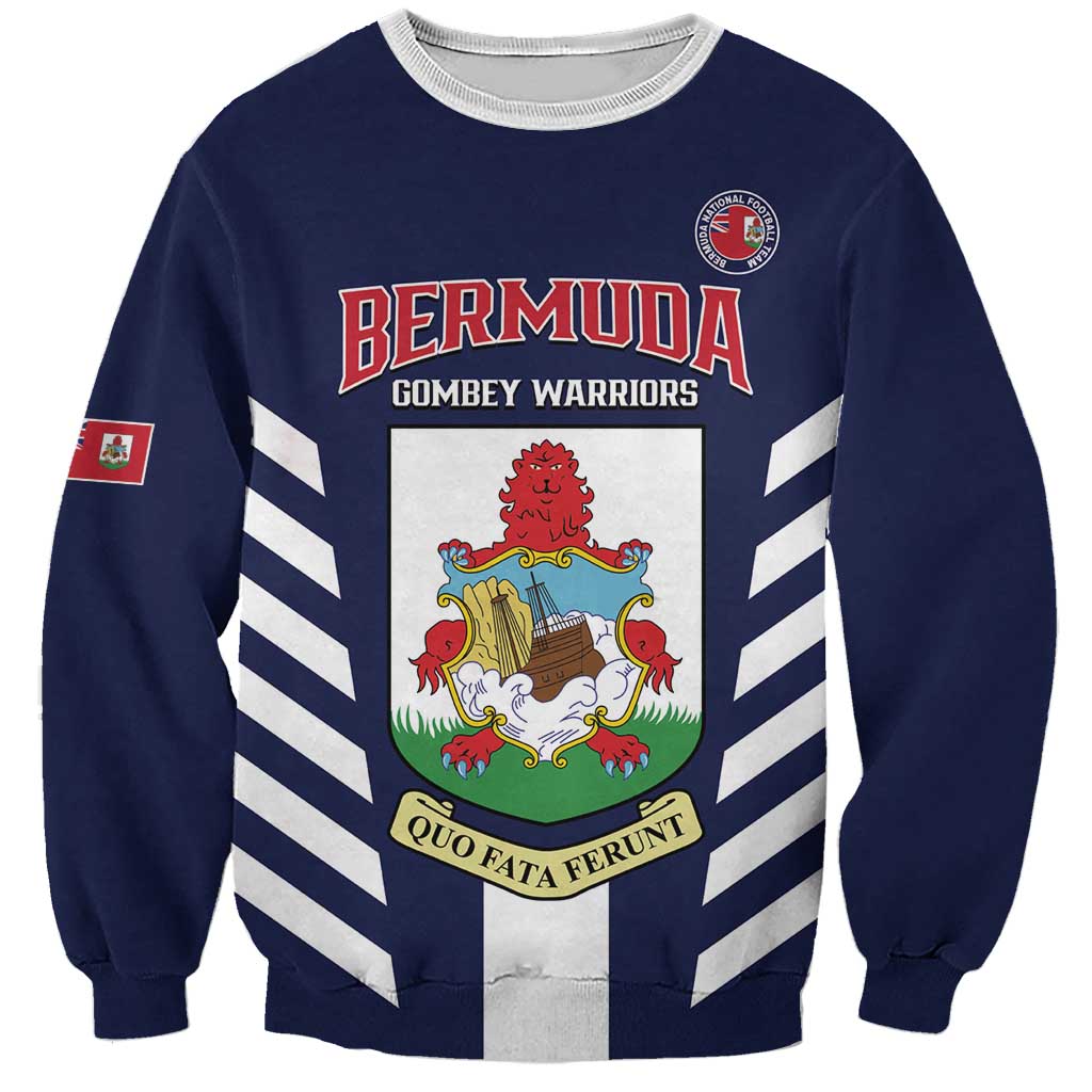 Custom Bermuda Football Sweatshirt 2025 Go Gombey Warriors - Blue