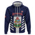 Custom Bermuda Football Zip Hoodie 2025 Go Gombey Warriors - Blue