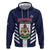 Custom Bermuda Football Zip Hoodie 2025 Go Gombey Warriors - Blue