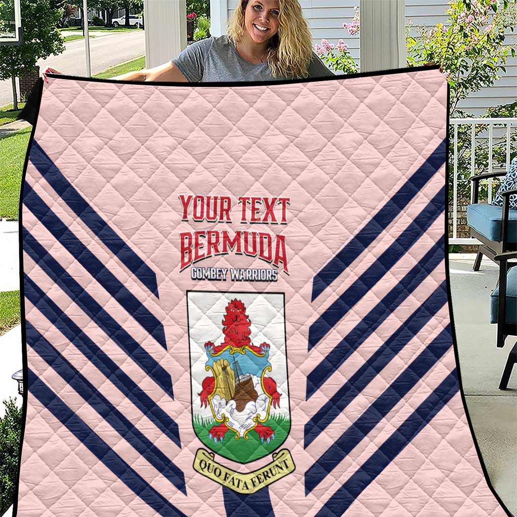 Custom Bermuda Football Quilt 2025 Go Gombey Warriors - Pink