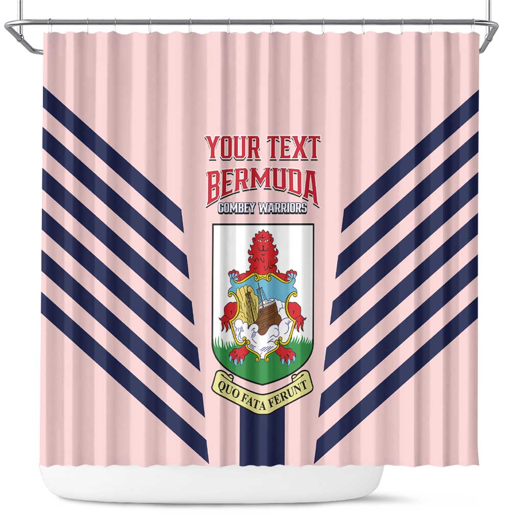 Custom Bermuda Football Shower Curtain 2025 Go Gombey Warriors - Pink