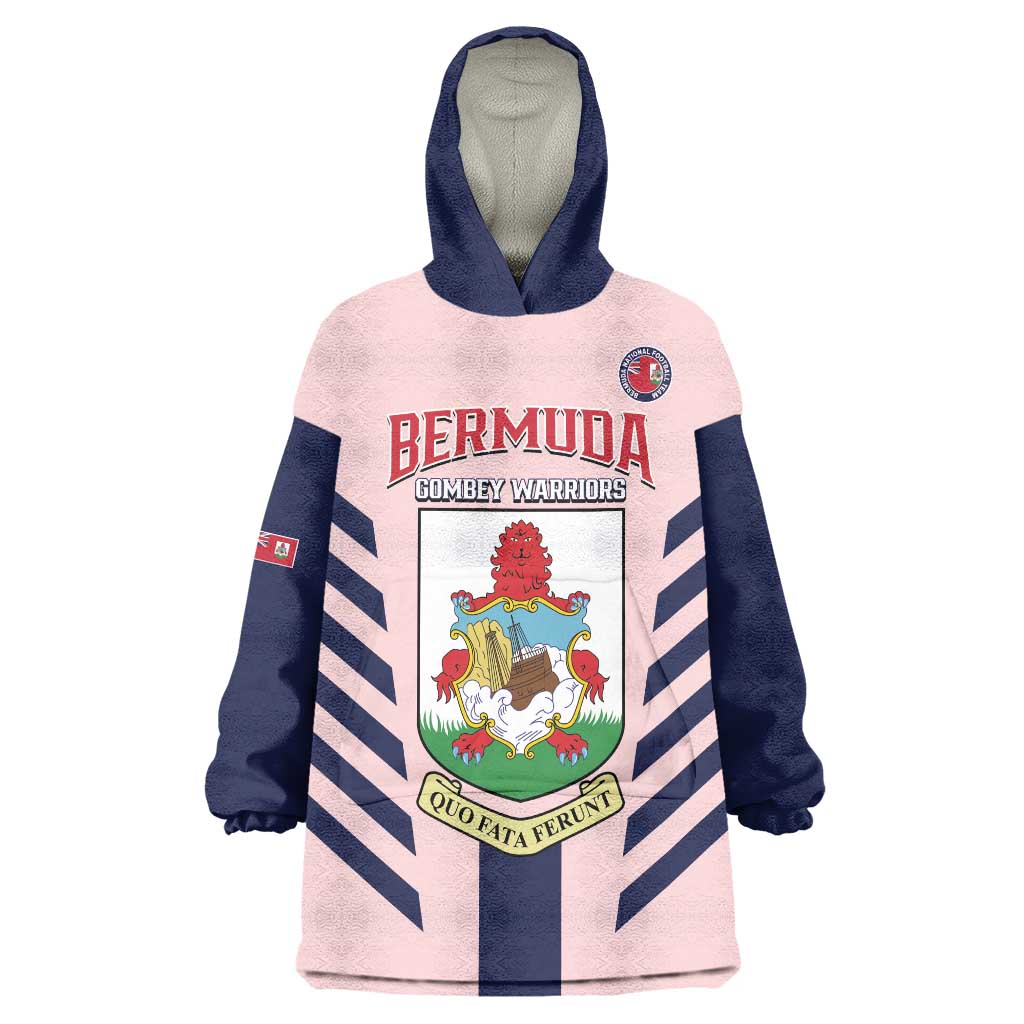 Custom Bermuda Football Wearable Blanket Hoodie 2025 Go Gombey Warriors - Pink