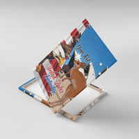 Personalised canvas wall art, tilted view, eagle and kangaroo with US and Australia flags