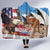 Personalised United States And Australia Hooded Blanket USA Eagle With Aussie Kangaroo